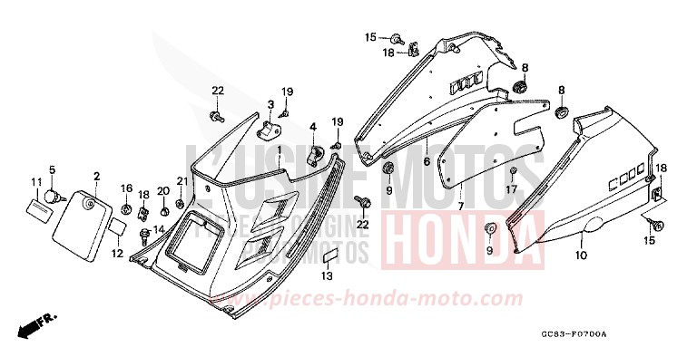 MITTELABDECKUNG/GEHAEUSEABDECKUNG von NHX 110 Lead PEARL MILKEY WHITE (NH162P) von 1990